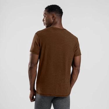 mens functional tshirt crew neck color brown
