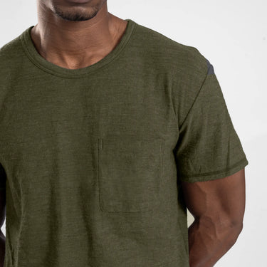 mens outdoor clothing crew pocket color green
