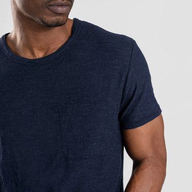 mens thermo regulate crew pocket color navy blue