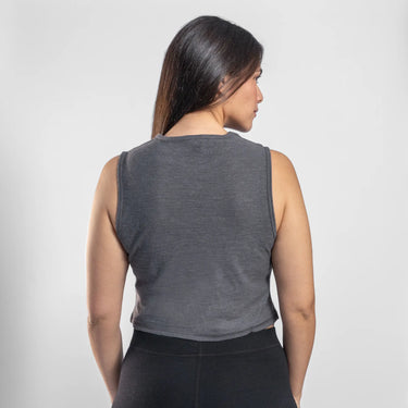 womens organic cotton crop tank ultralight color gray