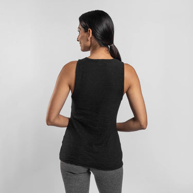 womens sustainable running tank featherweight color black