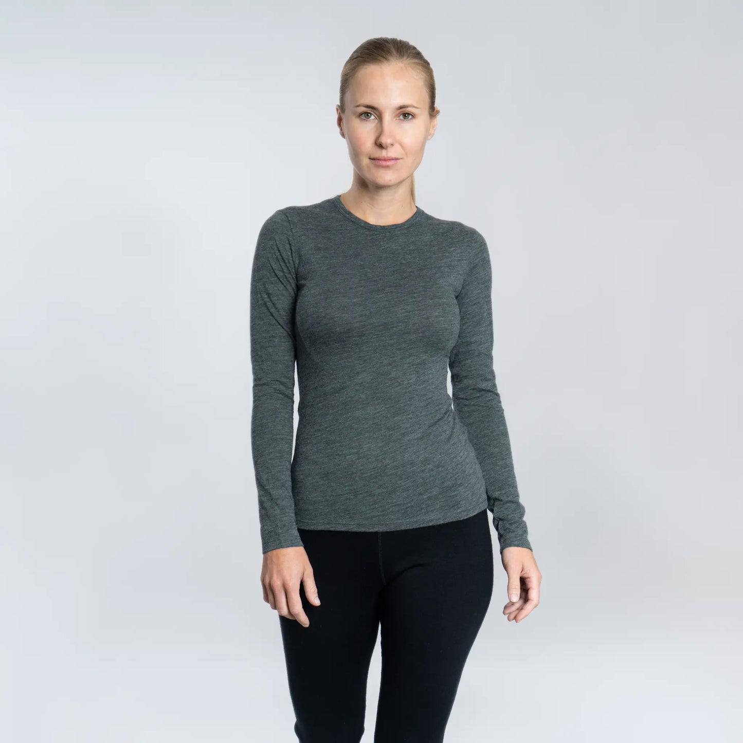 womens long sleeve color gray 